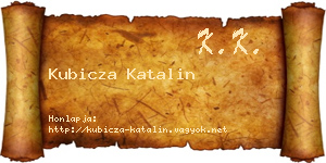 Kubicza Katalin névjegykártya
